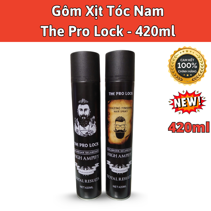 Gôm Xịt Tóc Nam The Pro Lock 420ml , giúp giữ nếp tóc lâu dài , hương thơm nam tính dễ chịu.