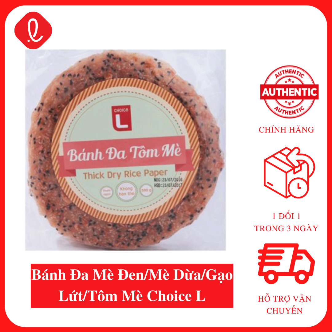 Bánh Đa Tôm Mè Đen Mè Dừa Gạo Lứt Choice L 500G