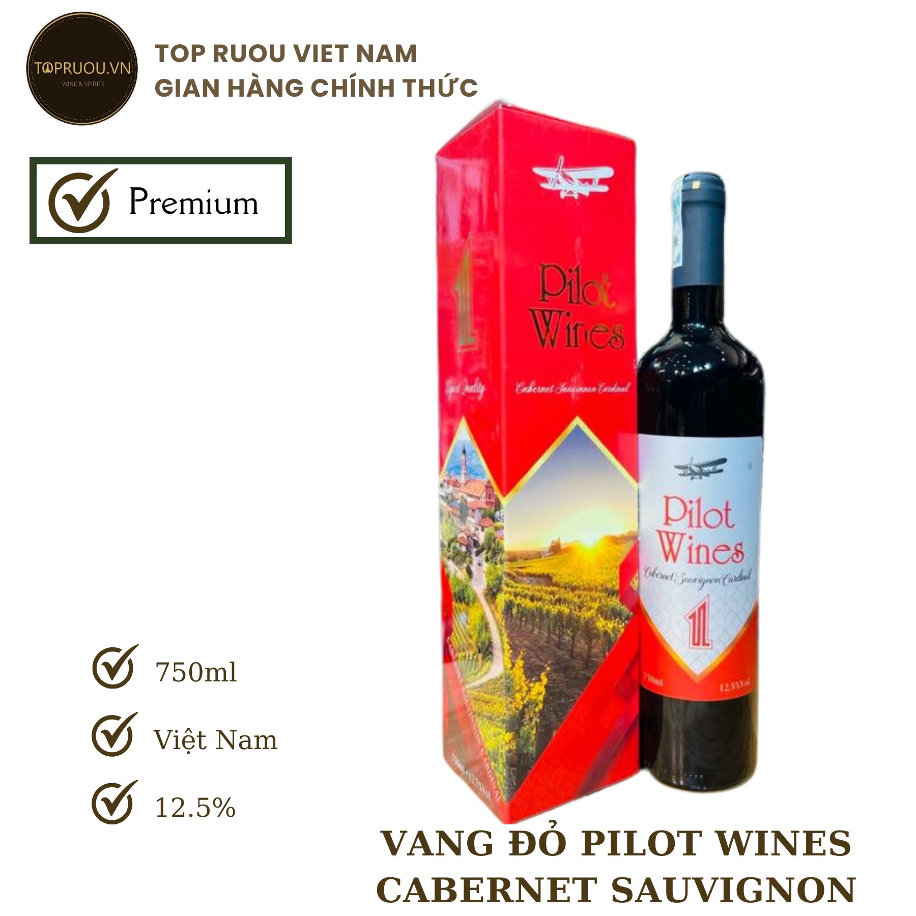 Rượu Vang Đỏ Pilot Wines Cabernet Sauvignon 750ml