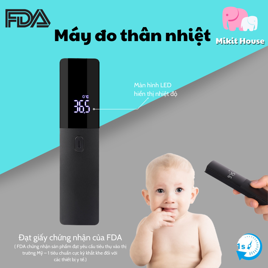 Máy đo thân nhiệt - Máy đo nhiệt kế hồng ngoại đa năng đo nhiệt độ cho bé đo nhiệt độ nước - [Mikit-House]