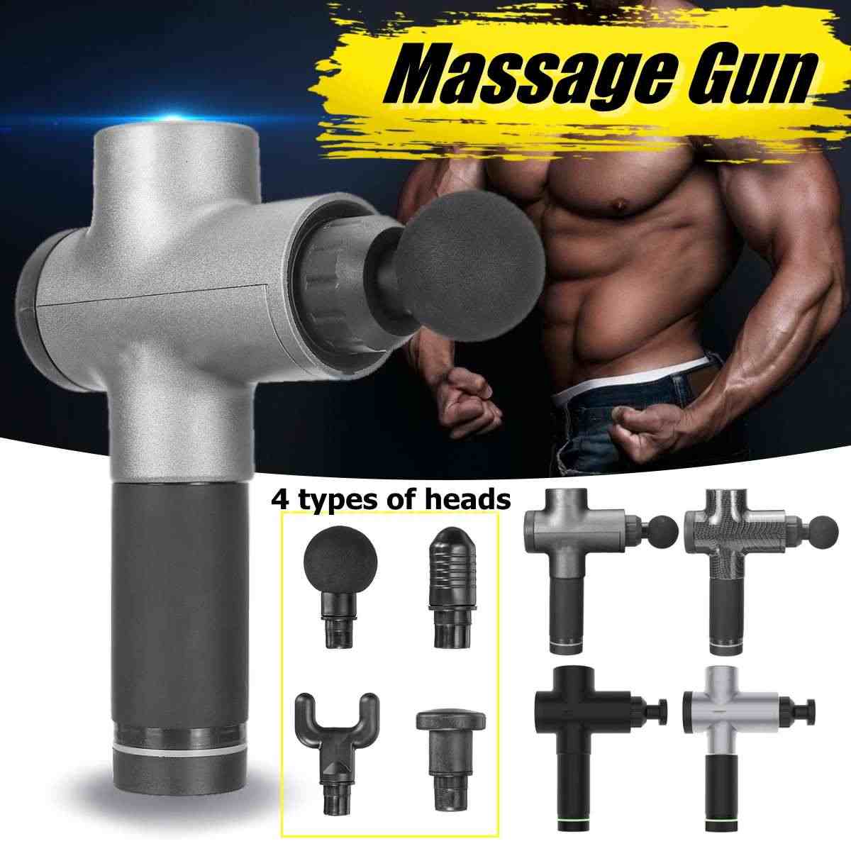 Máy Massage Cơ Bắp Cầm Tay Đa Năng - Máy Massage 4 Đầu 6 Chế Độ Trị Nhức Mỏi Vai Gáy Đau Giãn Căng Cơ Bảo Hành 12 Tháng, Lỗi 1 Đổi 1 Toàn Quốc