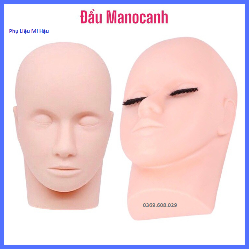 Đầu Canh  Học Nối Mi  Bằng Silicon_ Đầu Manocanh Mềm Học Làm Masage, Bấm Huyệt, Phun Xăm_ Dành Cho Người Mới Tập Nối Mi, Mi Hậu