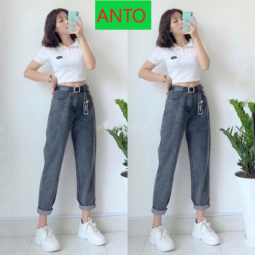 [ FREESHIP ] QUẦN BAGGY JEAN MÀU XÁM LƯNG CAO ĐỦ SIZE CAO CẤP ANTO