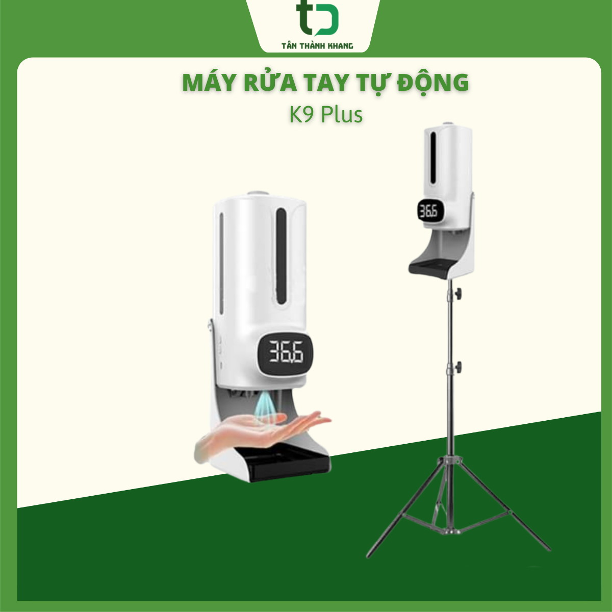 "Máy đo thân nhiệt, sát khuẩn khử trùng tự động K9 PLUS _Rửa tay_Khử khuẩn_Cảm ứng tự động