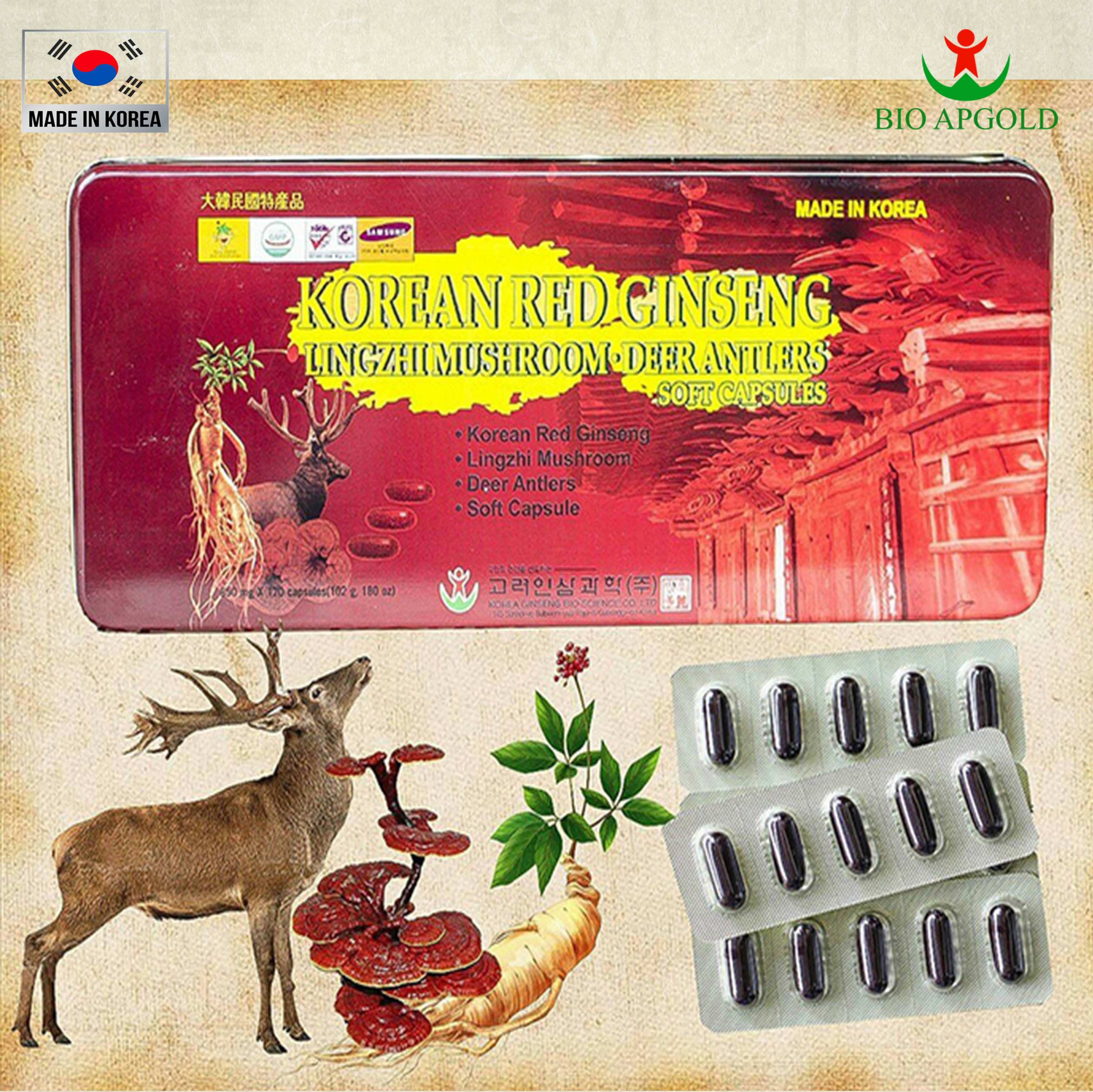 Viên Sâm Linh Chi Nhung Hươu Hàn Quốc 🔥 Khanhtankorea 🔥