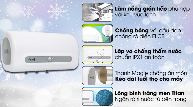 Máy nước nóng ferroli qq evo 30l me 30 lít