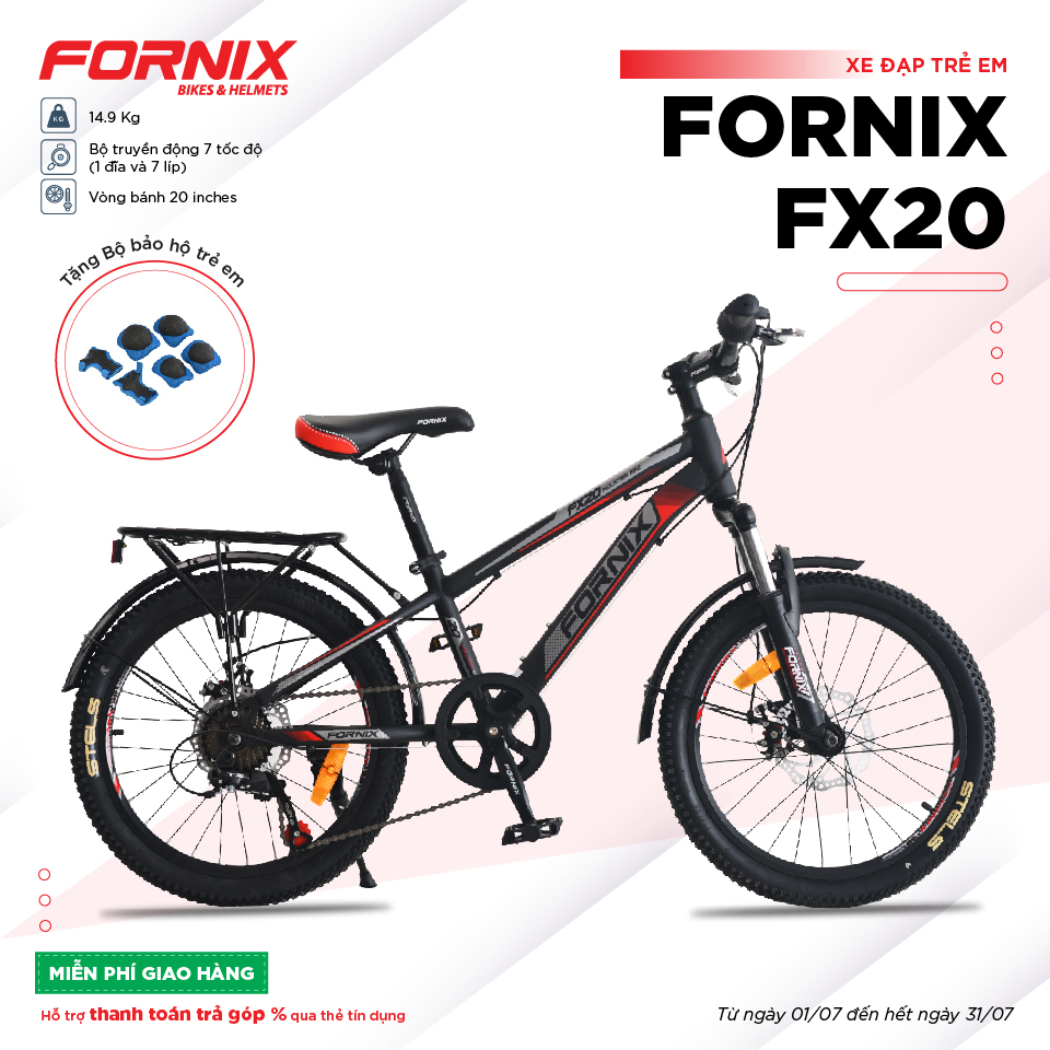 [Trả góp 0%] Xe đạp trẻ em Fornix FX20 - Vòng bánh 20 inch- Bảo hành 12 tháng