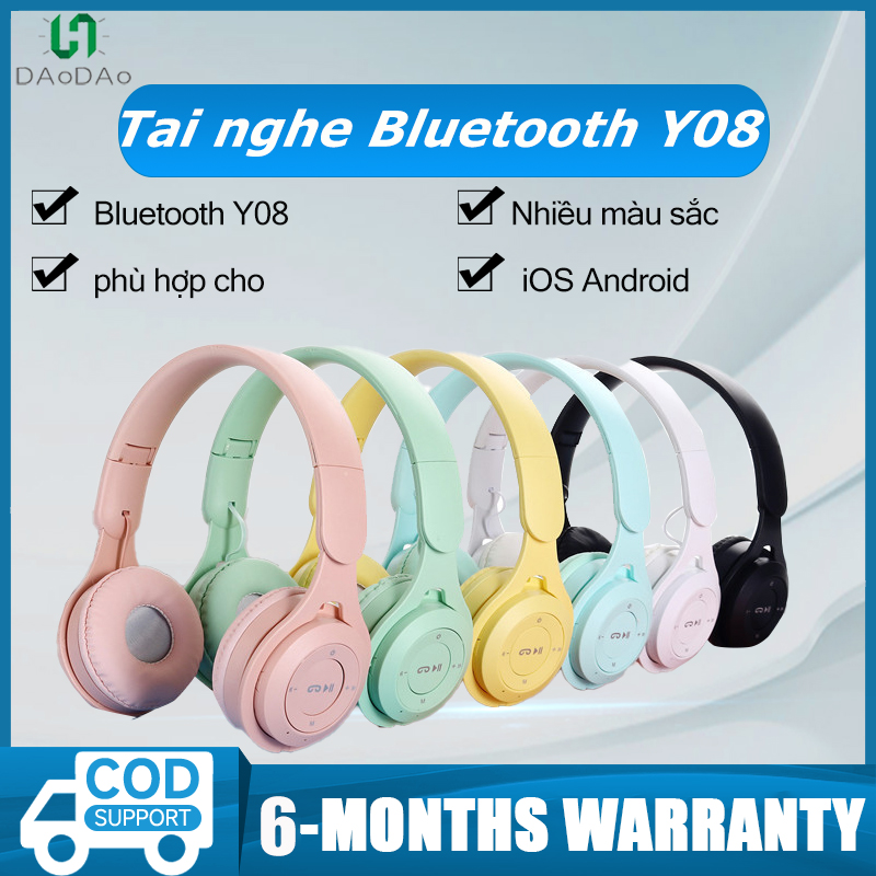Tai nghe in-ear Bluetooth Y08, có khe cắm thẻ nhớ, tai nghe
