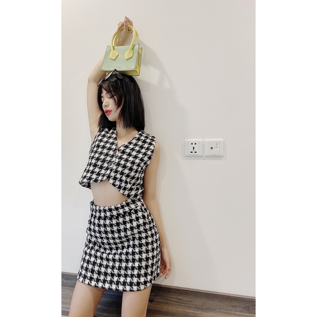Yu cherry | áo nữ gingham gile ya365