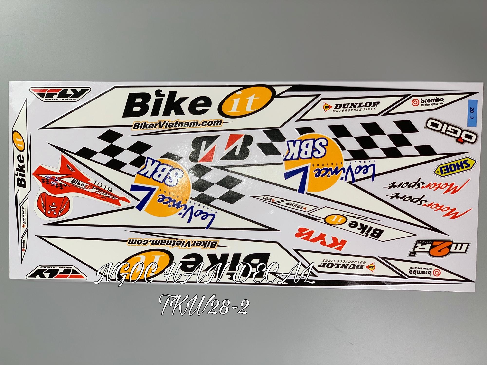 Tem chế nguyên bộ Bike it màu vàng cho xe Wave -- NGỌC HÂN DECAL