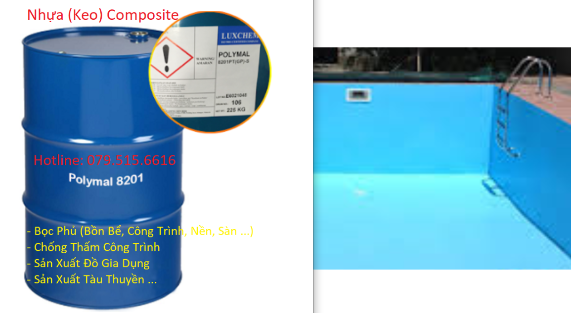 3kg nhựa composite chống thấm, bọc phủ + 1kg sợi thủy tinh + chất đóng rắn – combo hot