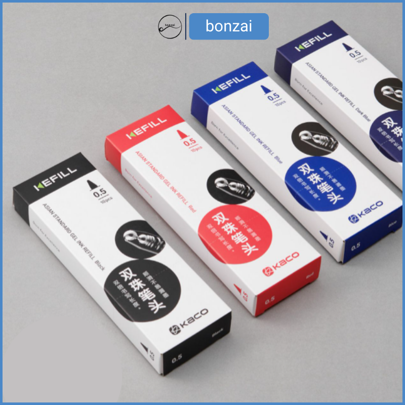 Ruột bút gel Kaco Pure ngòi 0,5 mm ( bộ 10 ngòi)