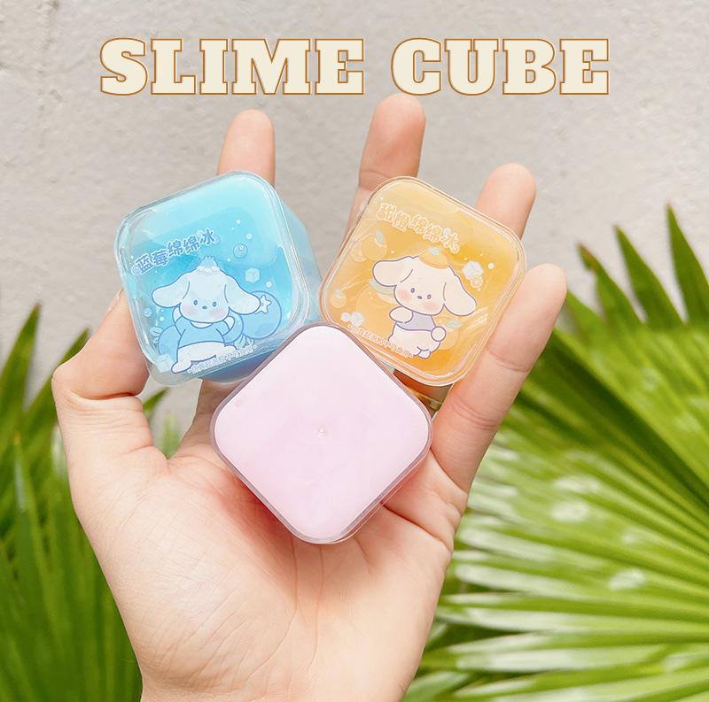 Slime dẻo cube hộp 100ml cute không dính tay