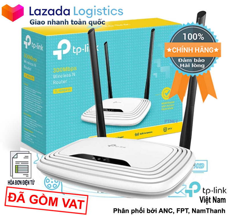 Bộ phát sóng không dây Wifi TP-Link TL-WR841N chuẩn N 300Mbps  (2 ăng ten 5dBi) phân phối bởi Anh Ngọc/FPT/NamThanh/Tako