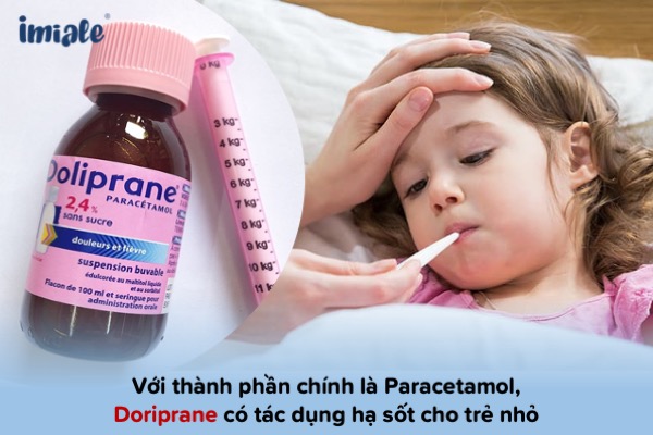 Siro Doliprane hạ sốt cấp thời, an toàn cho bé 100ml - Pháp