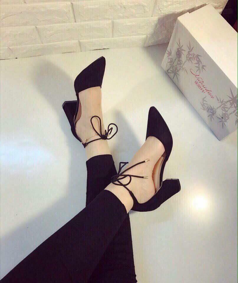Sandal bít mũi phối dây