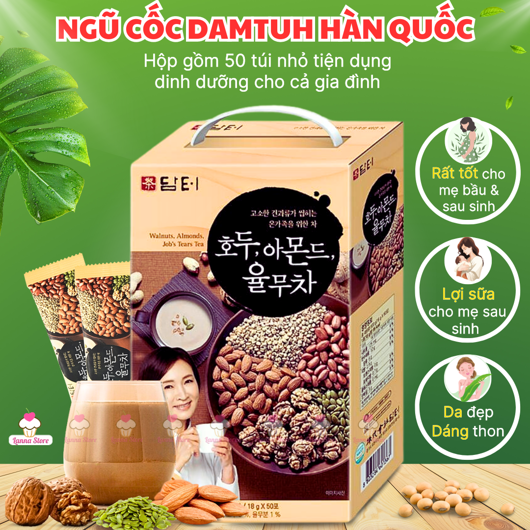   HÀNG CHUẨN CHÍNH HÃNG  Bột ngũ cốc dinh dưỡng Damtuh 5 Loại Hạt Granola Ăn Sáng - Hàn Quốc 