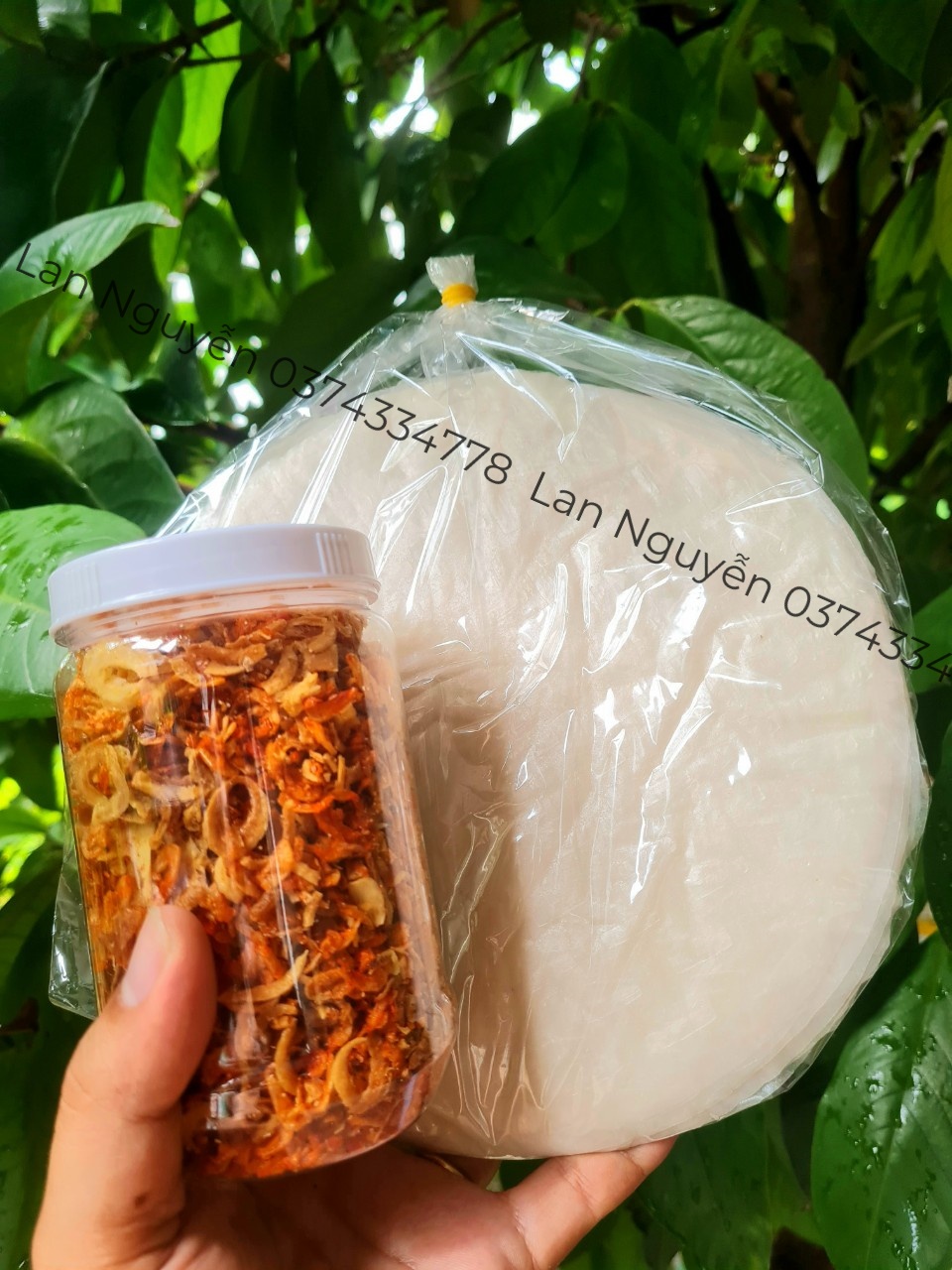 Combo 500gram bánh tráng  phơi sương + muối trộn hành phi