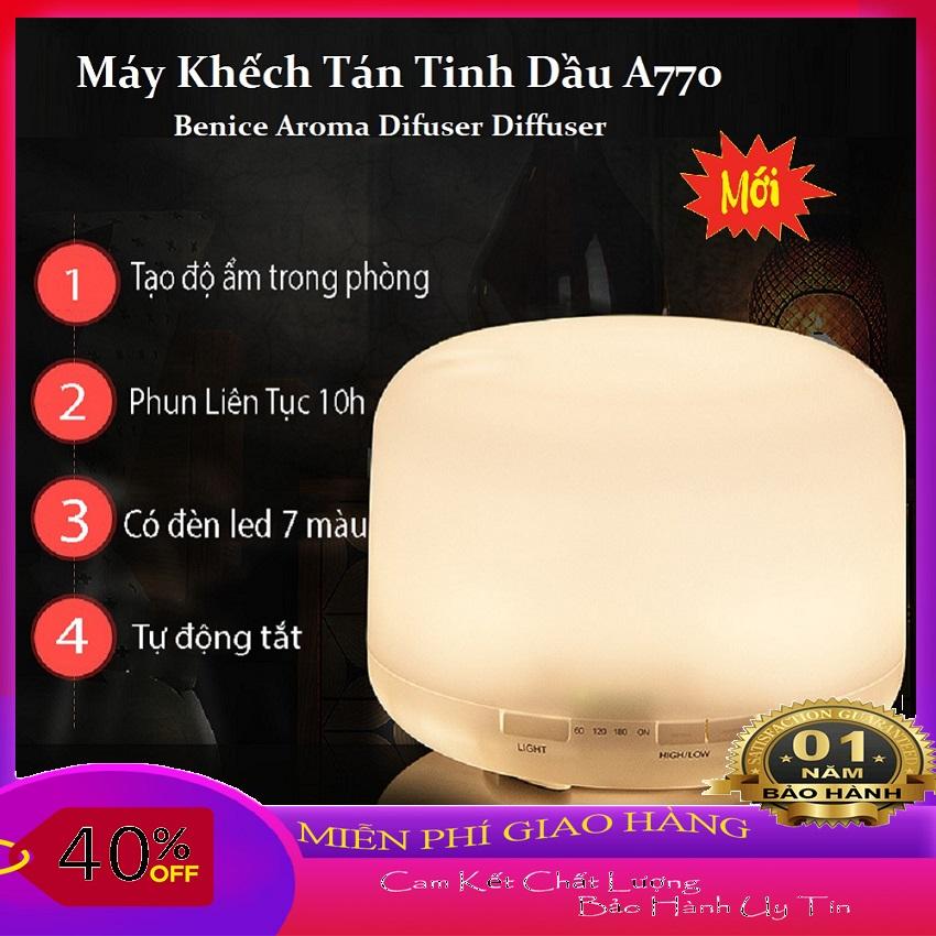 Máy Khuếch Tán Tinh Dầu Benice Aroma Difuser Diffuser A770 - Có Điều Khiển, Đèn Led Đổi Màu Độc Đáo, Giữ Ẩm Và Khử Mùi Không Khí Hiệu Quả - Máy Phun Sương, Máy Xông Tinh Dầu Có Đèn - BIGSALE 50% - BAMBOO