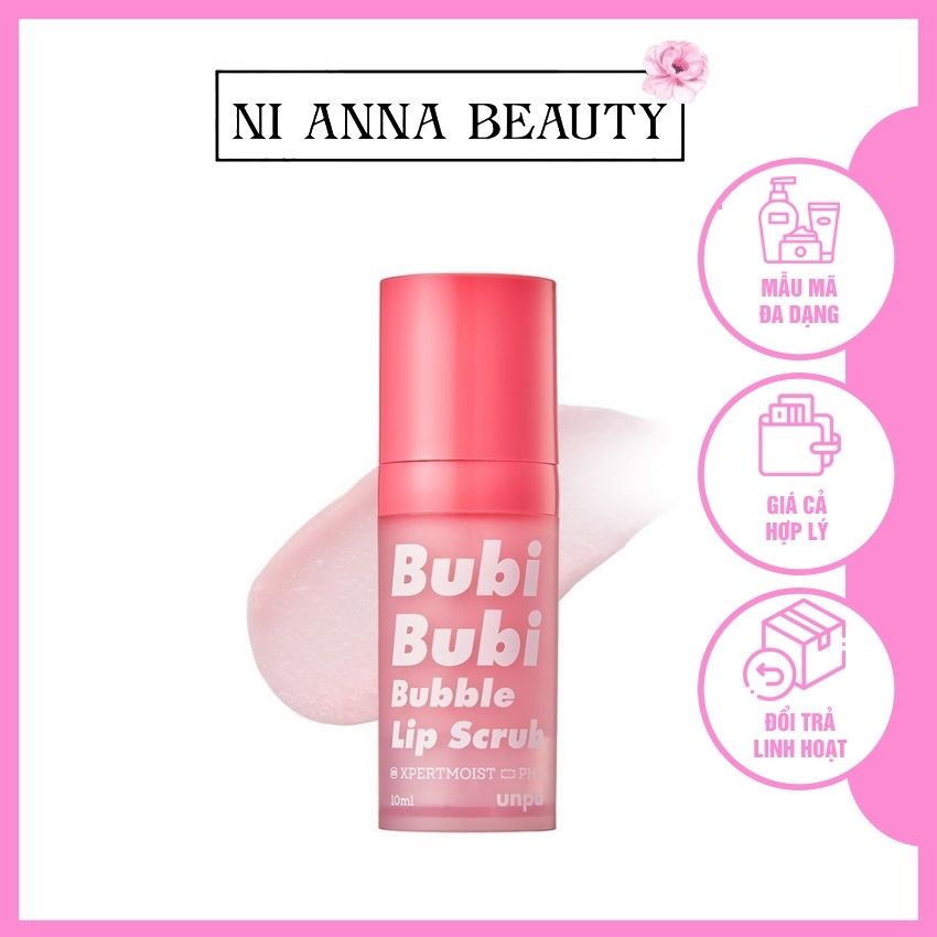 Tẩy tế bào chết sủi bọt cho môi bubi bubi bubble lip scrub 10ml ni anna beauty na00014