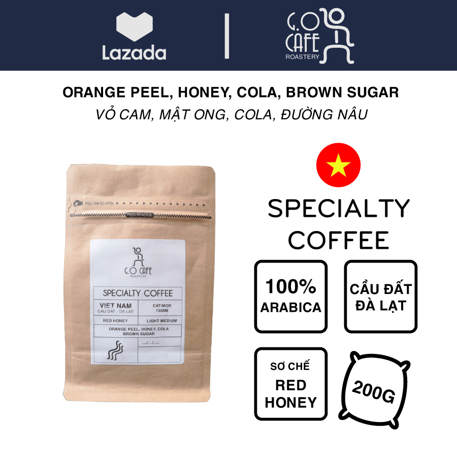 Cà phê Specialty Coffee, cafe Arabica đặc sản từ Cầu Đất, chế biến Red Honey - G.O Cafe Roastery