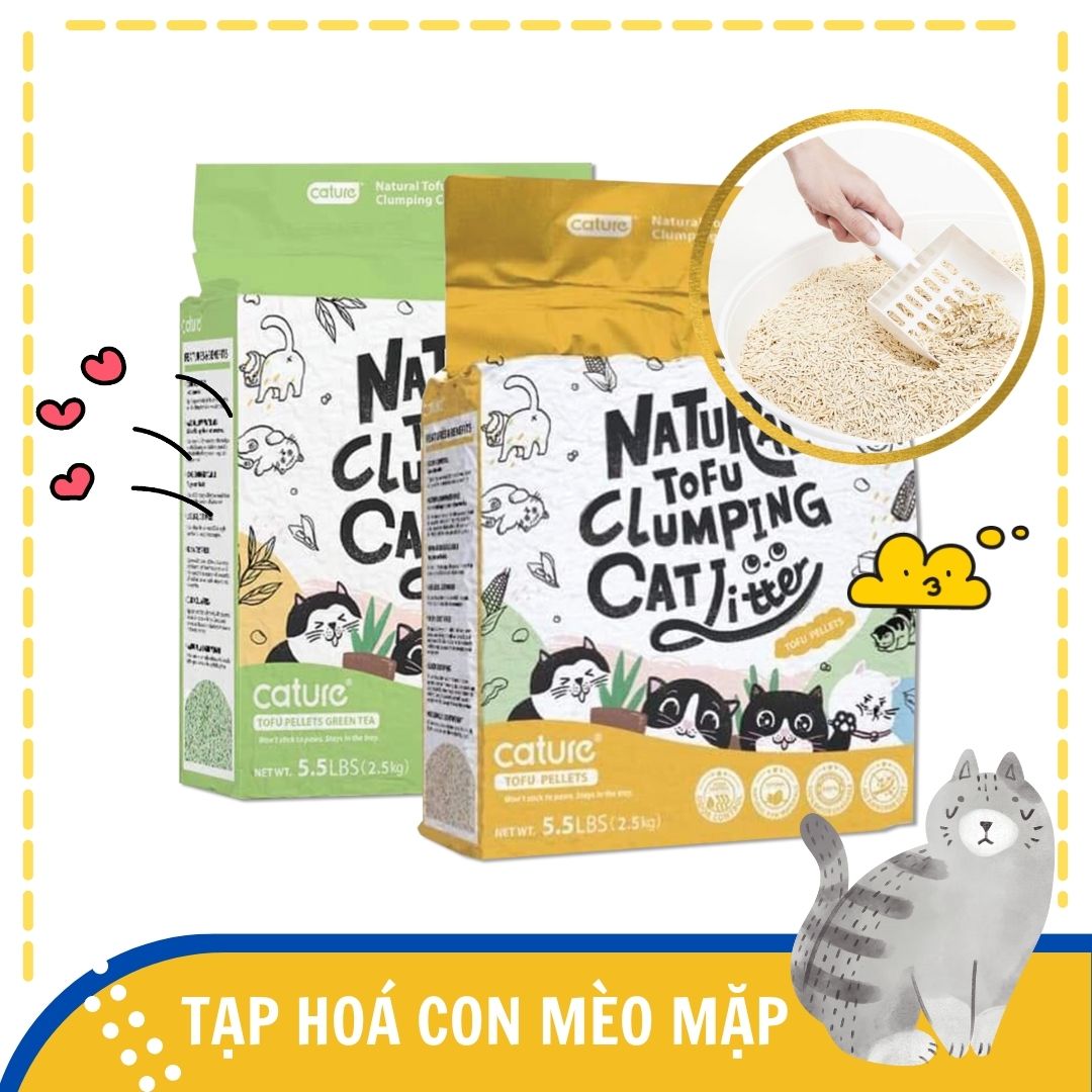 Cát đậu nành cho mèo cature tofu