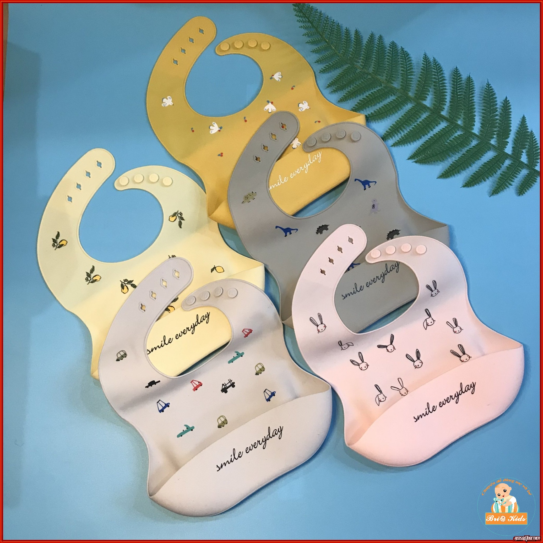 Yếm ăn dặm, yếm máng silicon an toàn, sạch sẽ cho bé