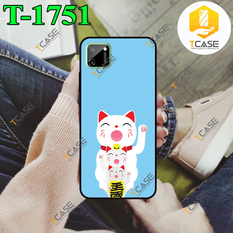 Ốp lưng realme c11 in hình mèo thần tài phần a