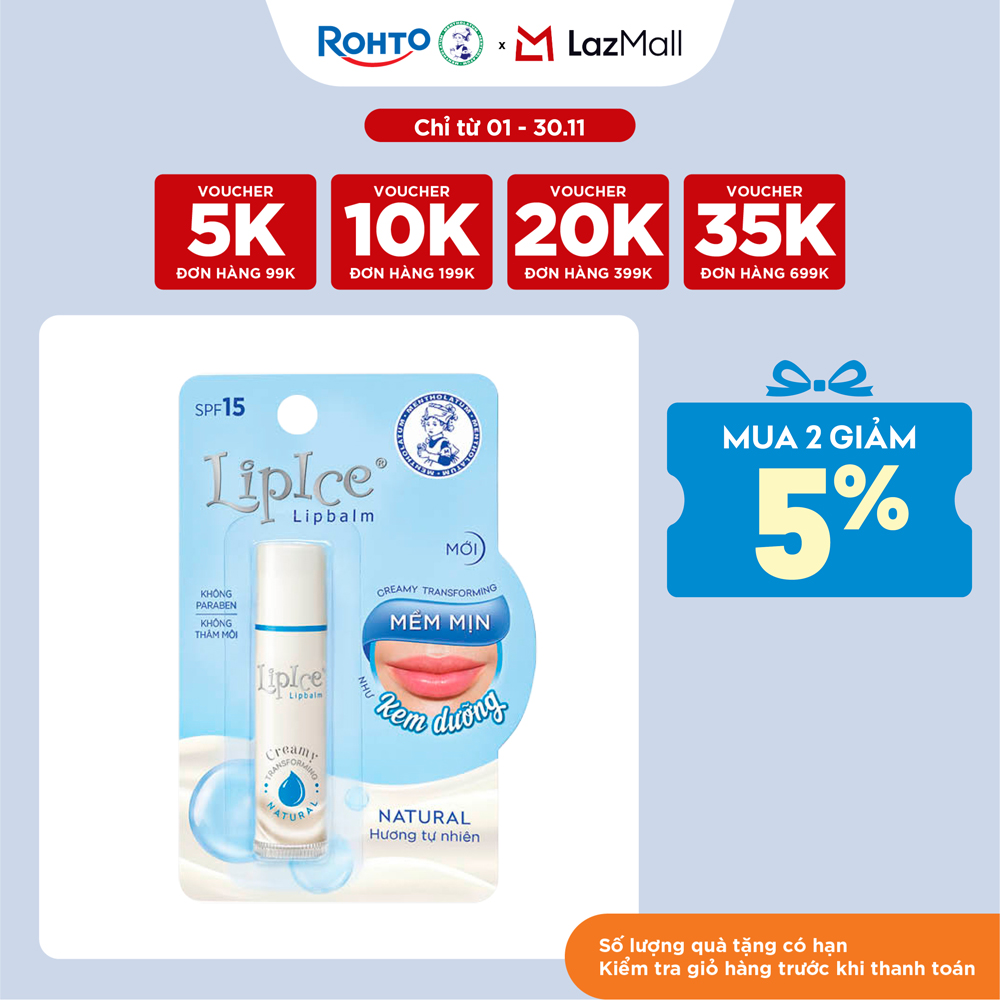 Son dưỡng môi không màu chuyển kem mịn LipIce Creamy 4.3g