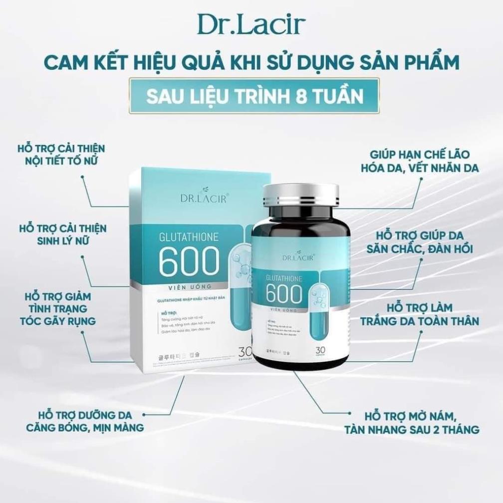 Chính hãng Viên uống trắng da Ngừa Nám Glutathione 600 DR Lacir