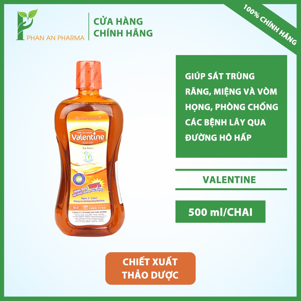 Nước súc miệng Ngừa nhiệt miệng hôi miệng Valentine 500ml CN162