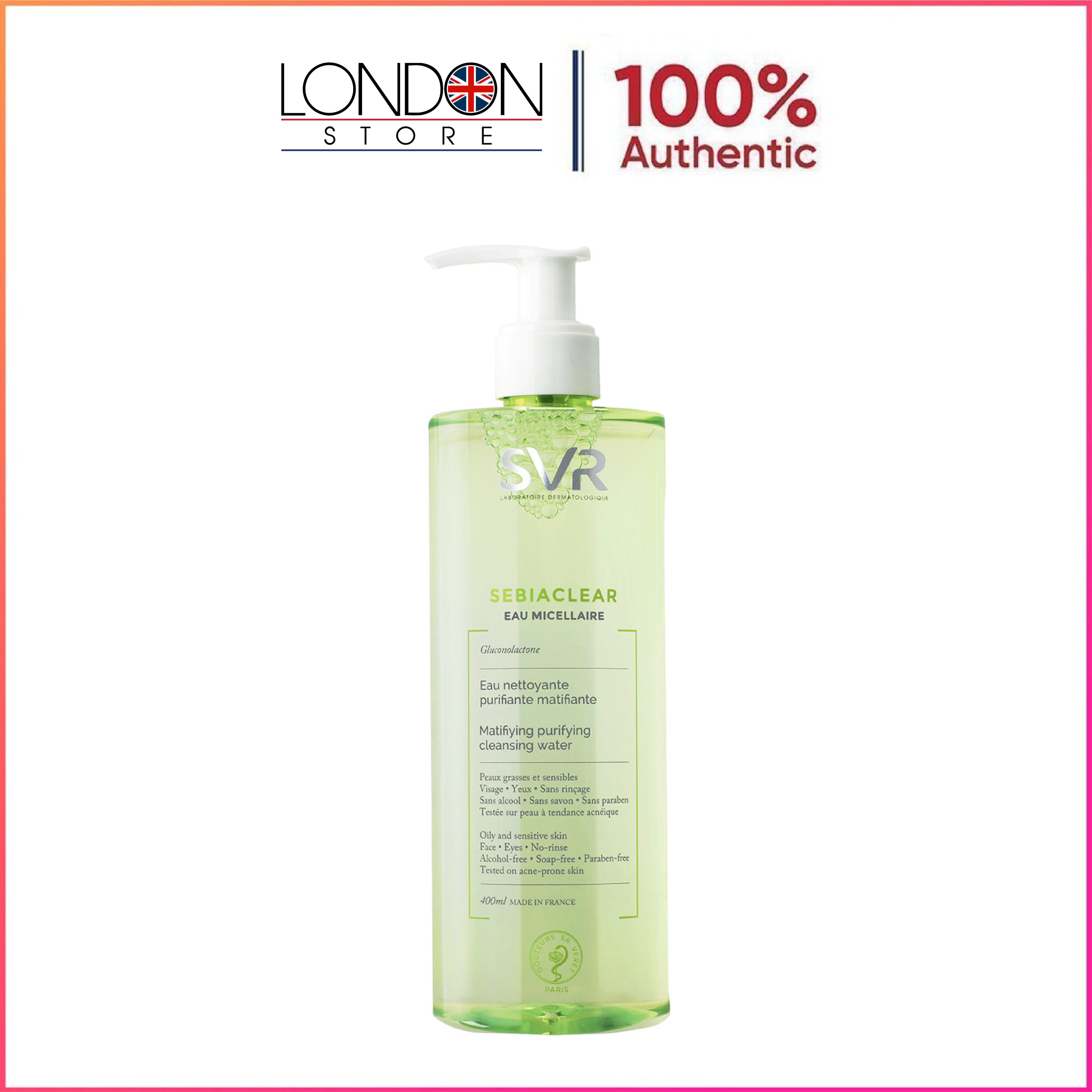 Nước Tẩy Trang SVR Sebiaclear Eau Micellaire Cho Da Dầu Mụn, Nhạy Cảm 400ml