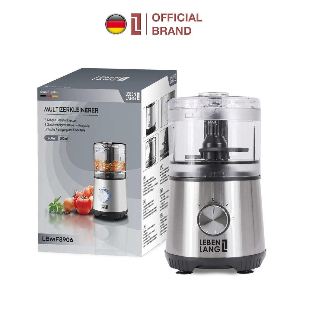 Máy xay thịt đa năng lebenlang cao cấp lbmf8906 - dung tích 500ml - công suất 400w - bảo hành 24 tháng