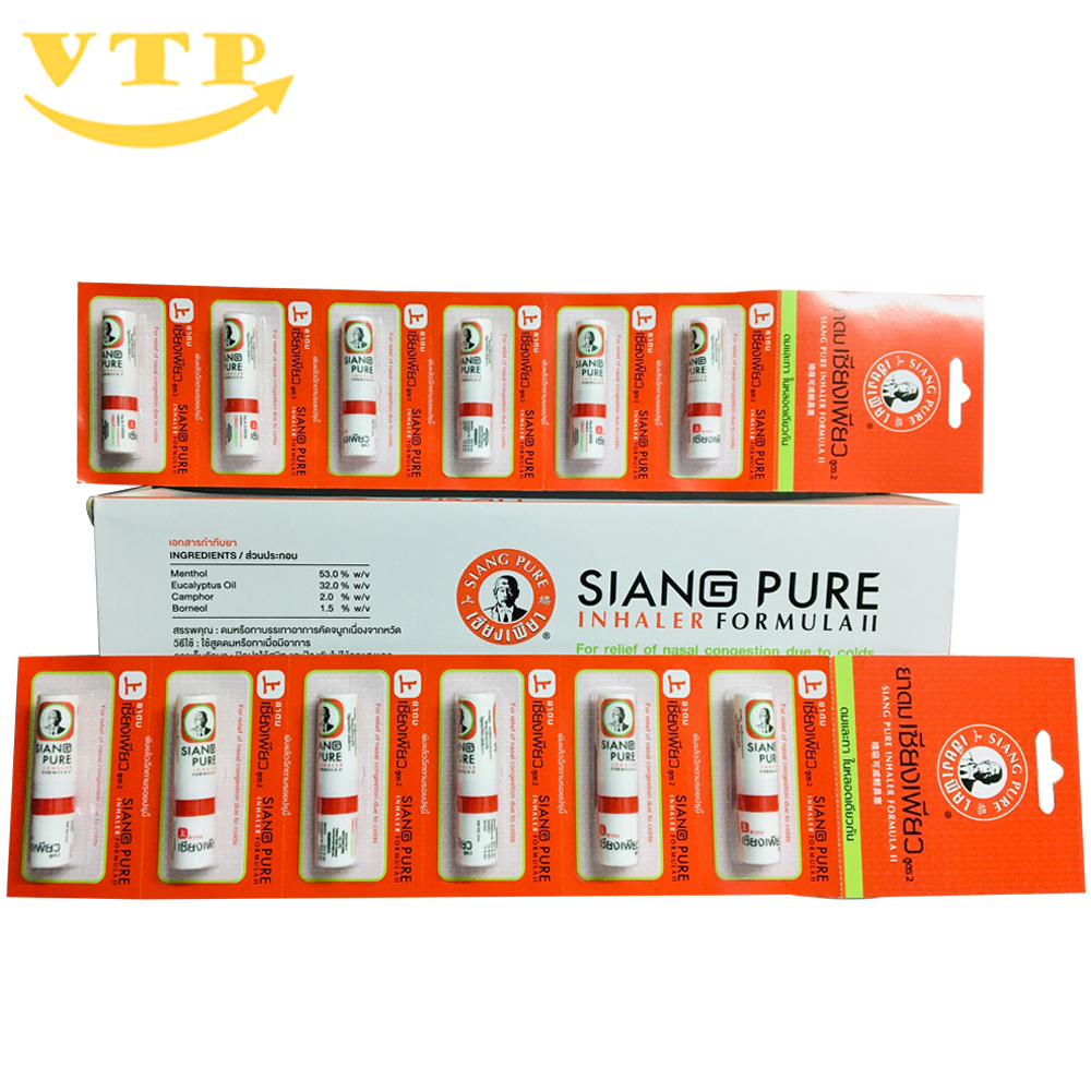 Combo 6 ống hít mũi hai đầu siang pure inhaler 2g thái lan