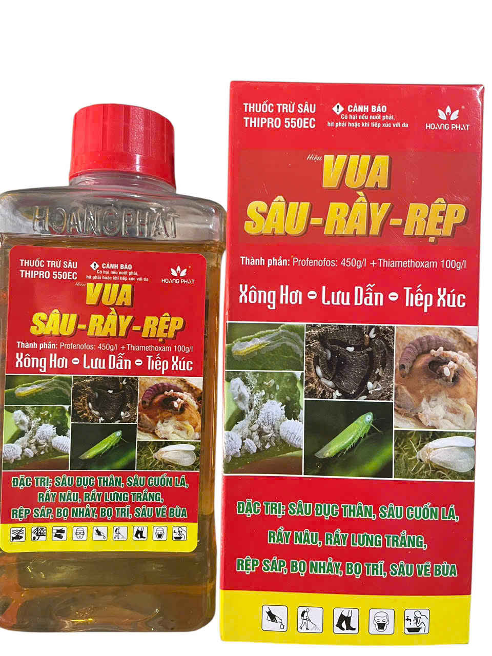 Vua Sâu Rầy Rệp THIPRO 550EC - Thuốc Trừ Sâu Đục Thân, Sâu Cuốn Lá, Rệp Sáp, Bọ Nhảy, Sâu Vẽ Bùa, Ruồi Vàng, Rầy Nâu, Rầy Lưng Trắng - Chai 450ml