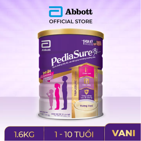 CHỈ 12.3 GIÁ CHỈ 919K/LONSLCH Lon sữa bột Pediasure B/A hương vani 1.6kg .