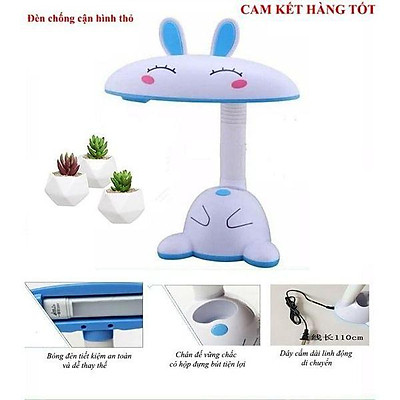 Đèn học để bàn hình thỏ chống cận thị, có khe cắm bút