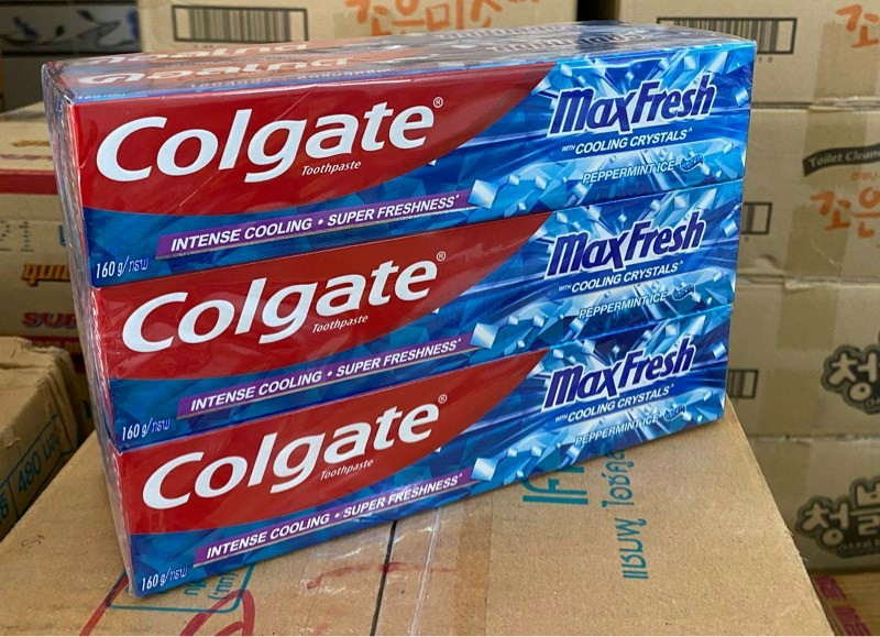Combo 6 kem đánh răng Colgate maxfresh hàng nội địa thái lan tuýp 160g hương bạc hà
