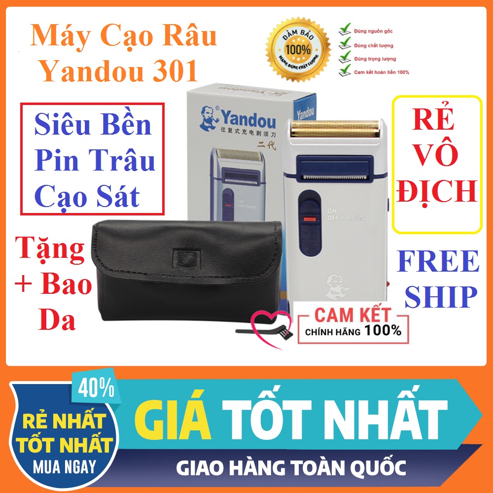 Máy Cạo Râu Siêu Bền Yandou 301 Cạo Sạch Sát - Không Đau Rát - Sạc Liền Tiện Lợi - Tặng Kèm Bao Da - Hàng Mới 100 %
