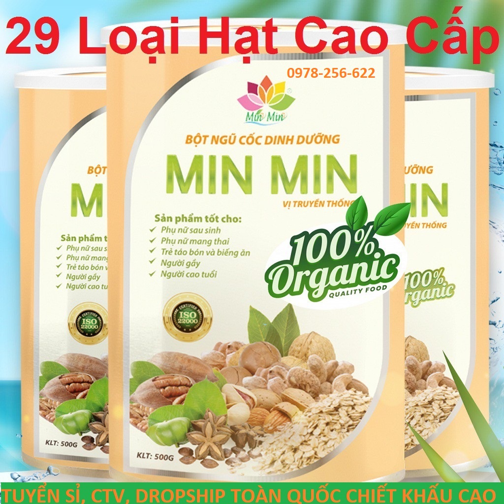 Ngũ Cốc Lợi Sữa Min min 29 Loại Hạt Tốt Cho Mẹ và Bé - hộp 500G