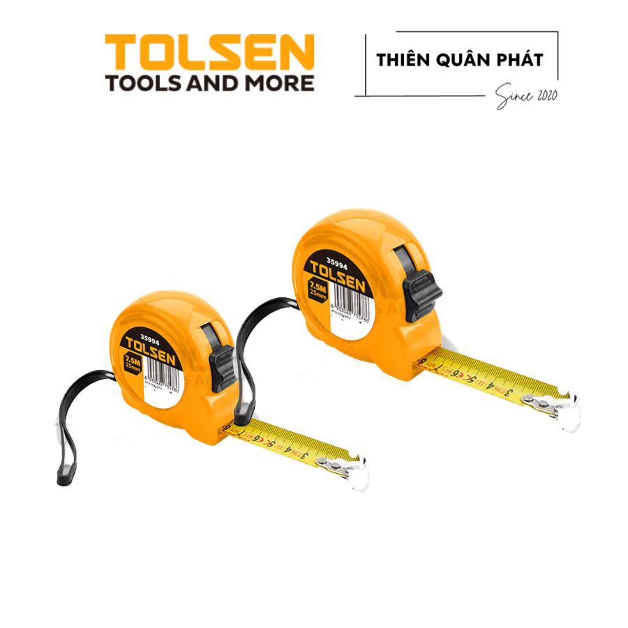 Thước cuộn thép cao cấpTolsen 35991 3m, 35992 5m chất liệu nhựa ABS cứng, nhỏ gọn, tiện lợi dây đeo bên người