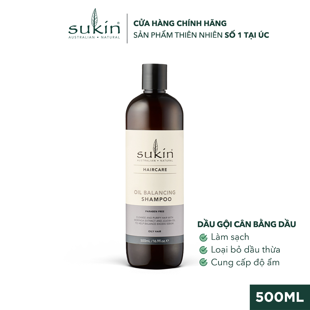 Dầu Gội Cân Bằng Dầu Sukin Haircare Oil Balancing Shampoo 500ml