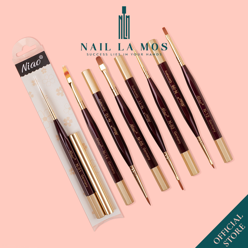 Cọ vẽ móng Niao Germany chính hãng - Cọ nail chuyên dụng vẽ nét, cọ đắp gel, cọ bản, cọ ombre, cọ hoa cúc (lẻ chiếc)