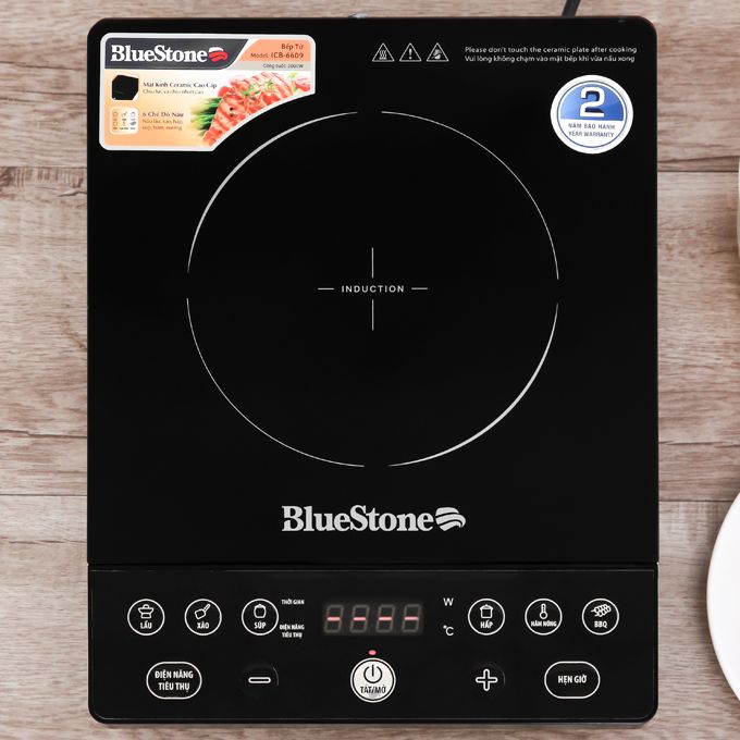 Bếp từ BlueStone ICB-6609 hàng chính hãng 100% Bếp từ đơn Công suất vùng nấu-2000W Chất liệu mặt bếp	Kính Ceramic Bảng điều khiển