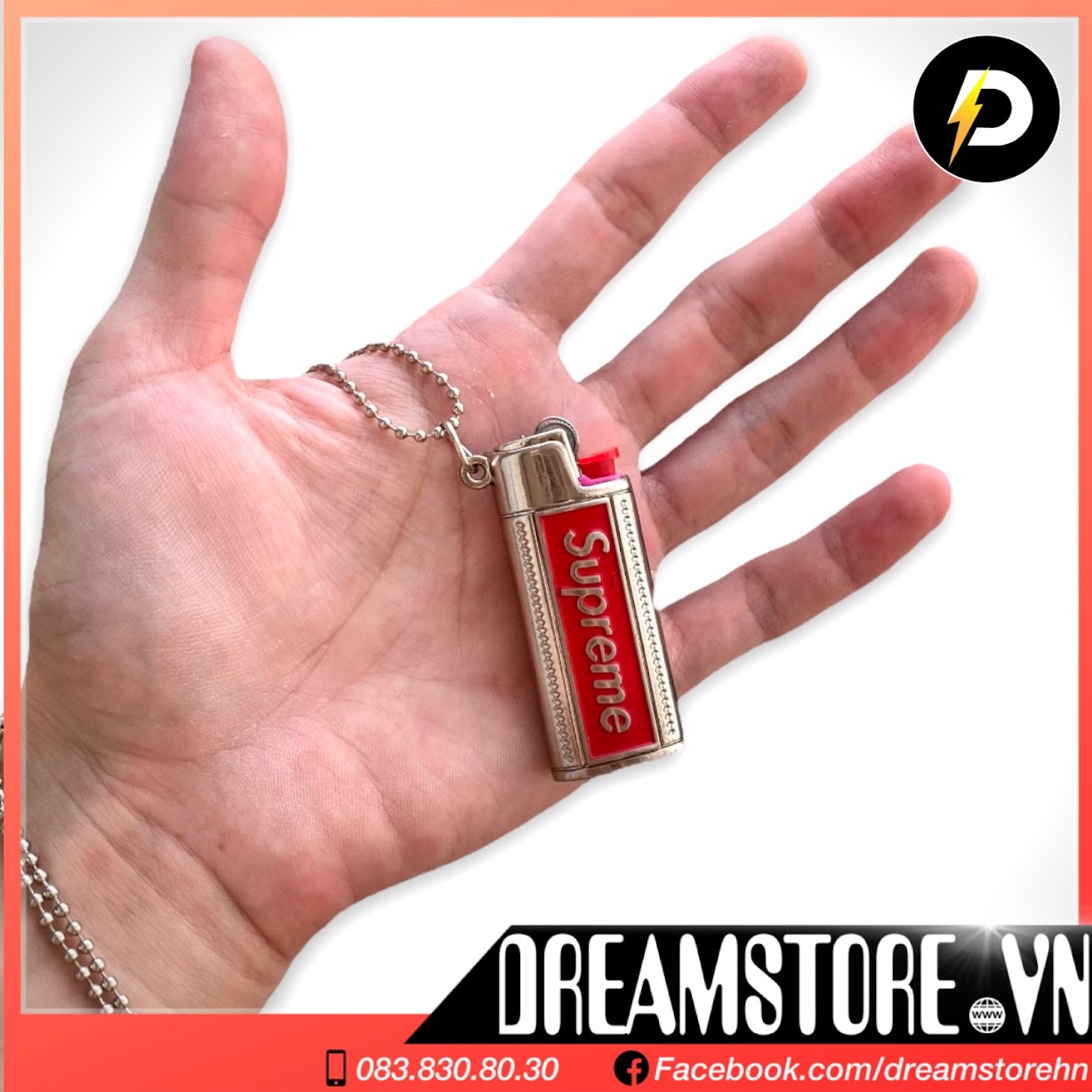 Vỏ kim loại trang trí bật lửa bic j5 mini - kèm dây đeo và móc khóa