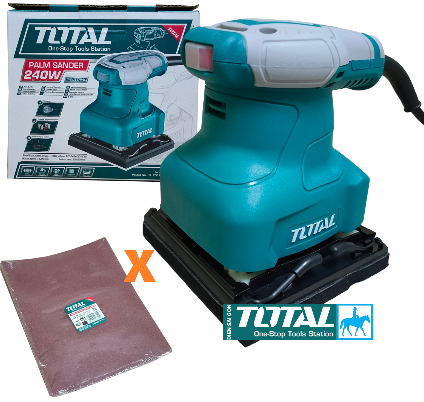 Máy chà nhám vuông 240w 110mm x 100mm total ingco tf2231106