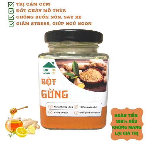 Bột Gừng Sẻ Mường Lống Sấy Lạnh Nguyên Chất, Bột Gừng Hỗ Trợ Giảm Cân, Lọ Thủy Tinh 150gr