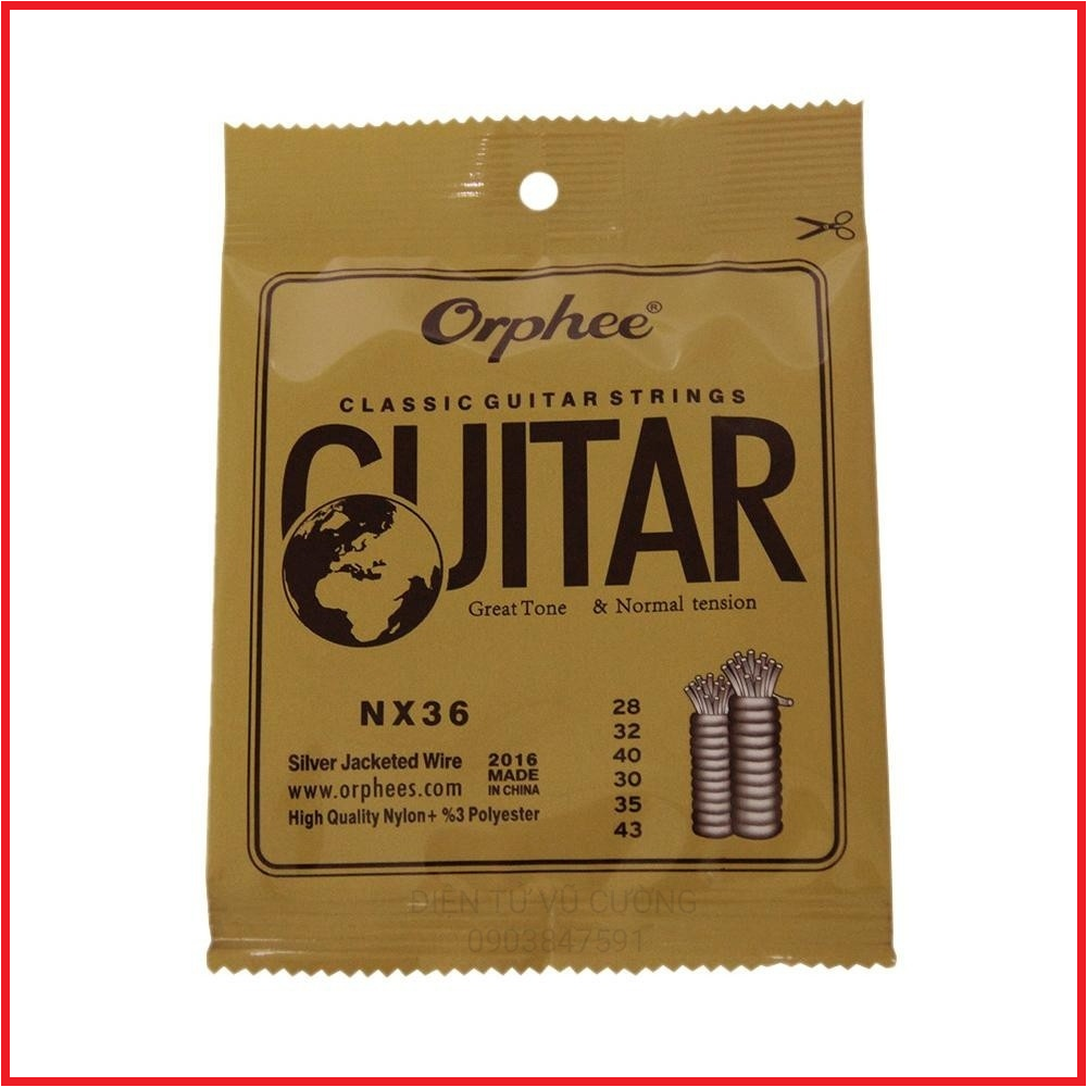 Bộ 6 dây đàn guitar classic nx36