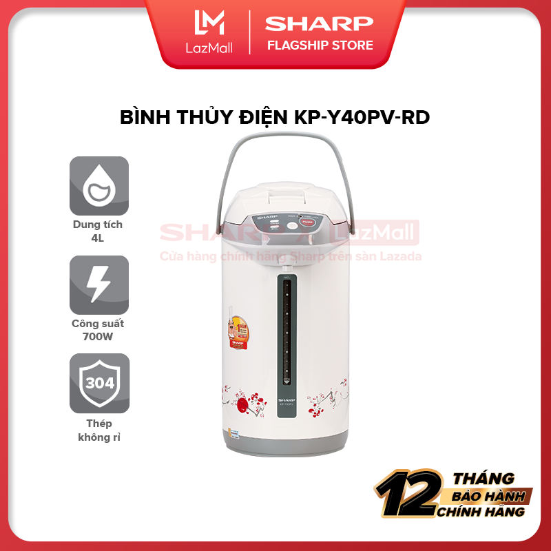 Bình thủy điện sharp kp-y40pv-rd dung tích 4l