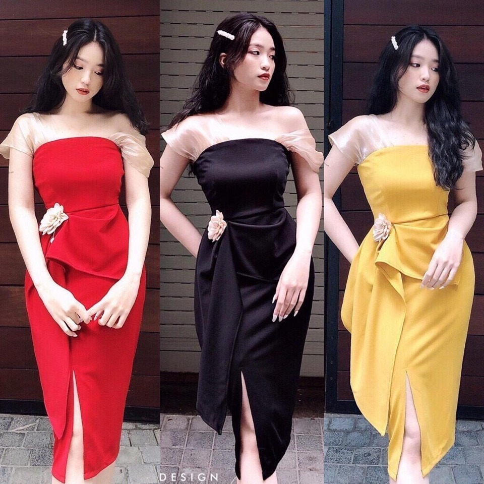 HOT Đầm body đính hoa cực xinh